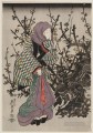 woman by plum tree at night 1847 Keisai Eisen Ukiyoye